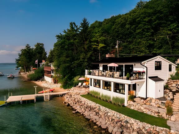 Water's Edge | Private Frontage + Dock | Hot Tub | AC